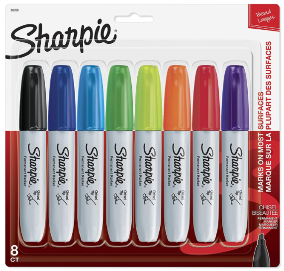Amazon Sharpie Permanent Chisel Tip Markers 8Count Only 6.57