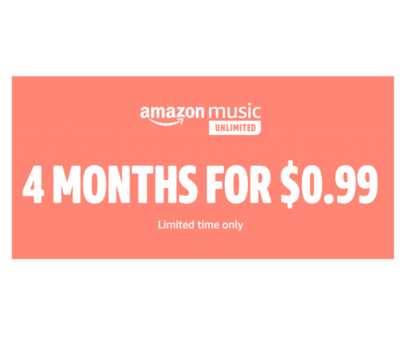 Amazon: Amazon Music Unlimited 4-Month Subscription – Only $.99