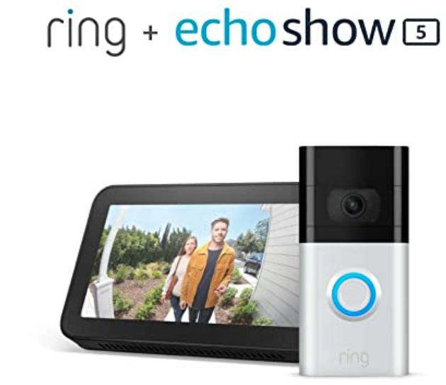 Amazon Prime Ring Doorbell 3 + Echo Show 5 Bundle Only 149.99