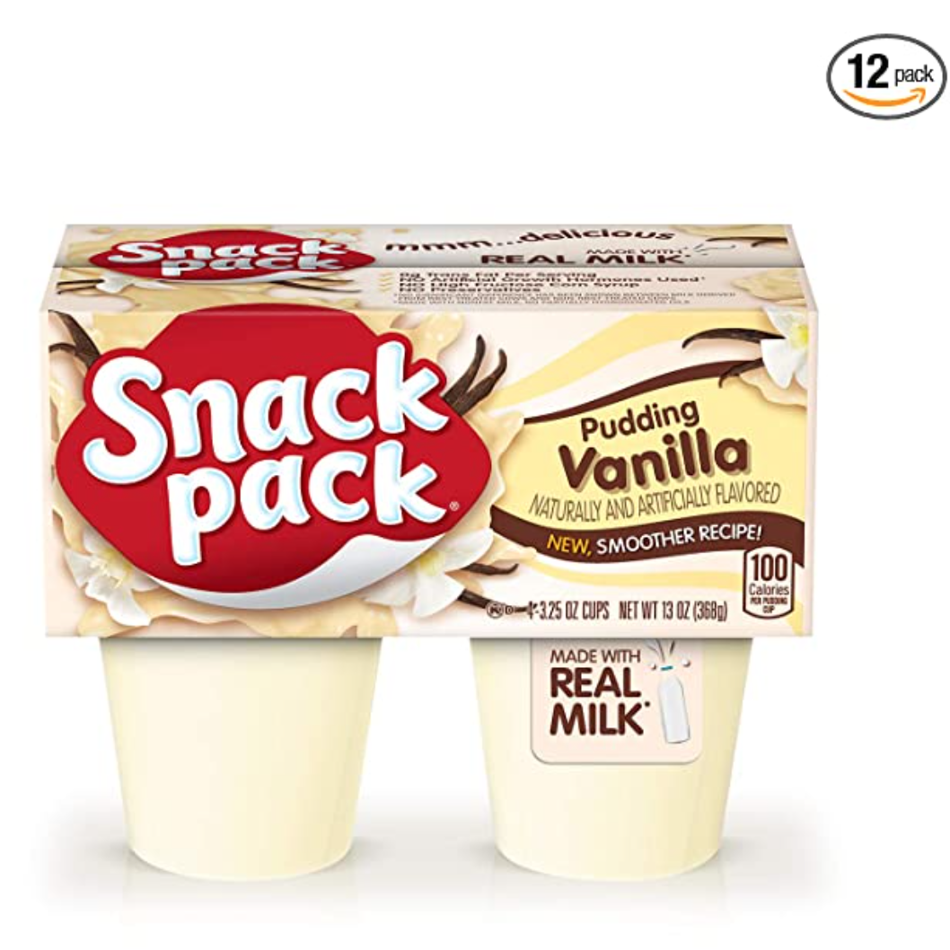 Amazon Snack Pack Vanilla Pudding Cups (48 Count) Only 7.34