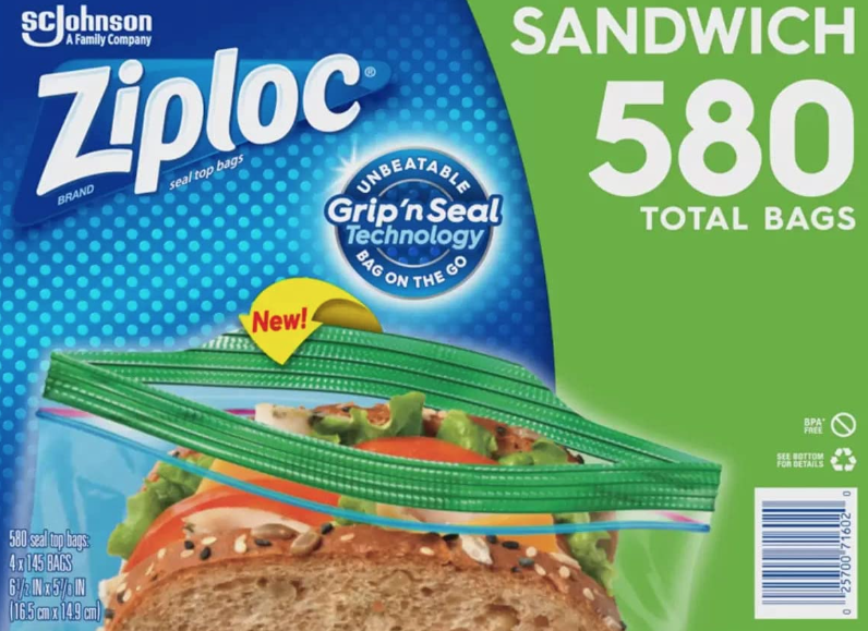 Amazon Ziploc Sandwich Bags 580Count Only 9.88