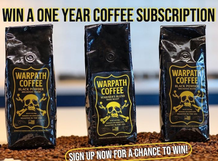 Warpath Coffee "Coffee For a Year" Sweepstakes