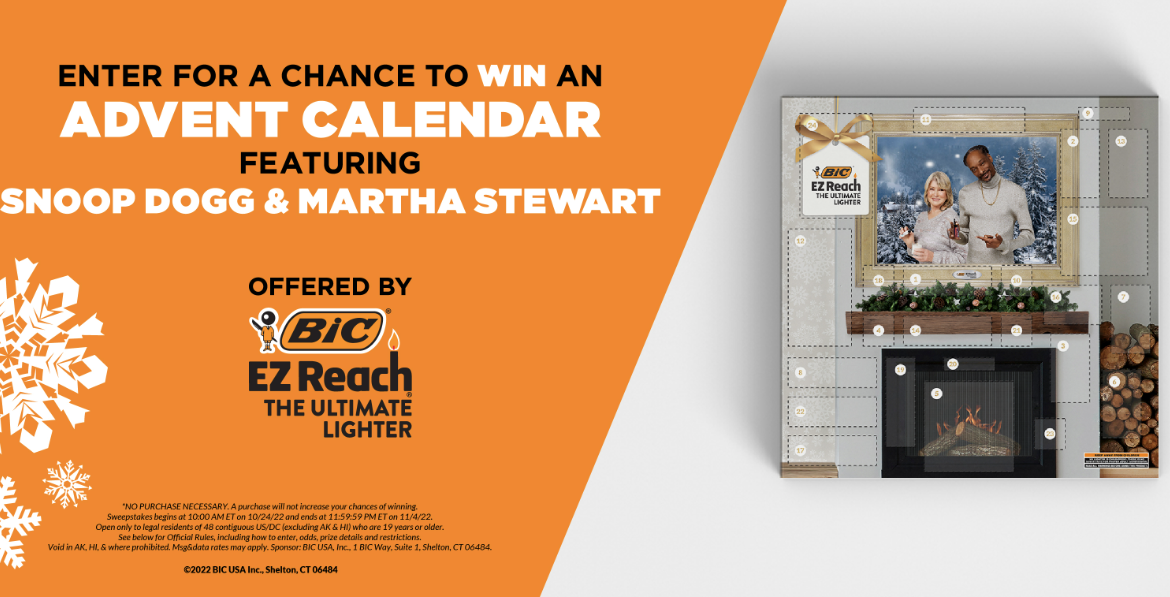 BIC EZ Reach Lighter Advent Calendar Sweepstakes (200 Winners!) |  FreebieShark.com