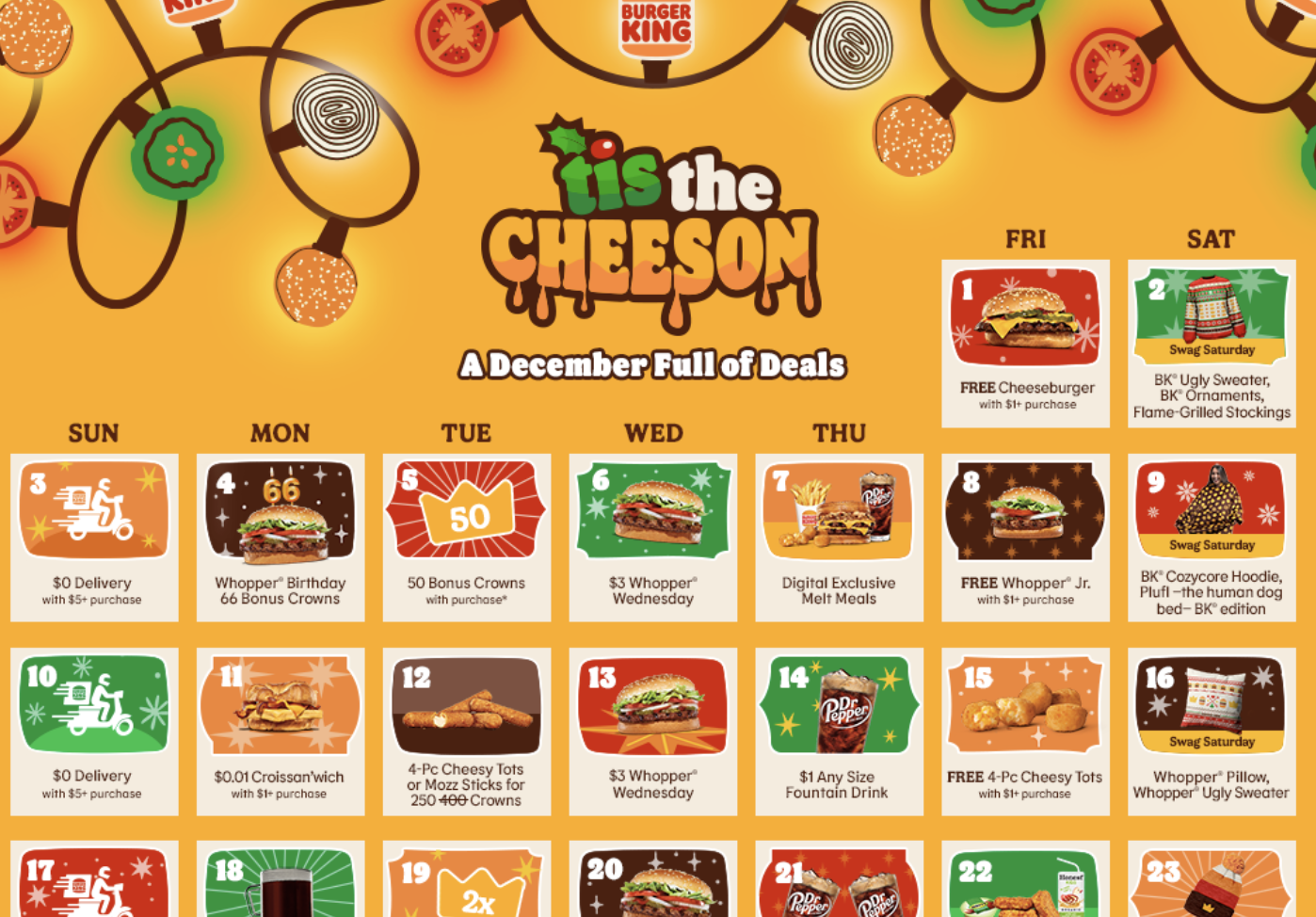 Tis the Cheeson: Burger King® Celebrates the Holidays With 31 Days